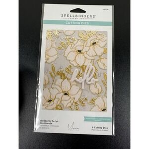 Spellbinders Etched Dies - Wonderful Script Sentiments, S5-536